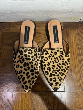 Vaneli Leopard Print Pointed Toe Mules - Tan/Black